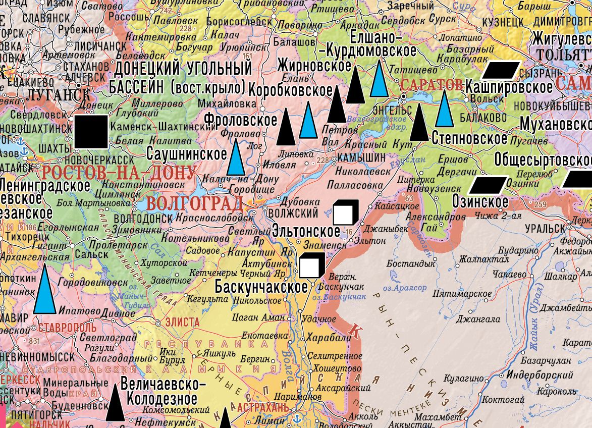 карта Полезные ископаемые Российской Федерации (sp201)