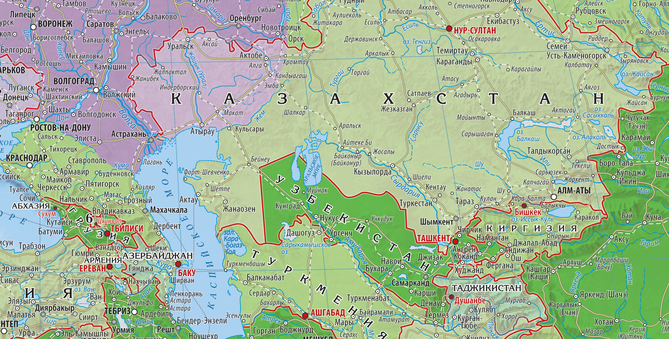 Политическая карта мира. Континенты и Части Света с флагами (mir037)