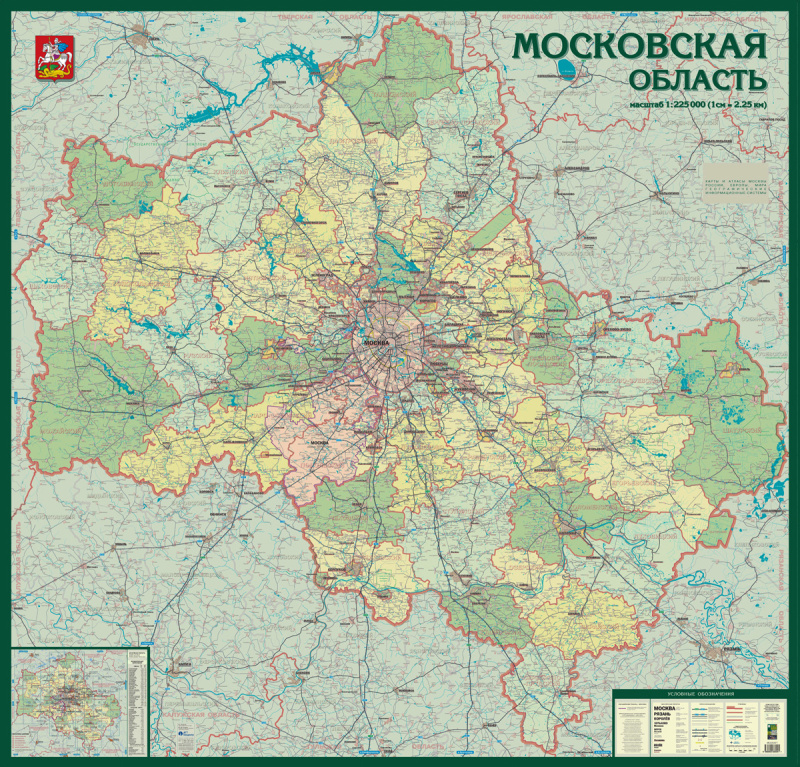 Карта Московская область, административная (mos204)
