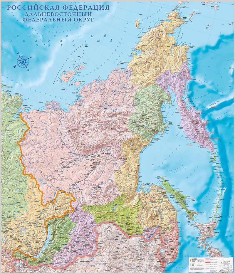 Дальневосточный федеральный округ. Административная карта (reg006)