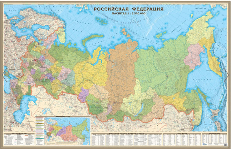 Политико-административная карта России и сопредельных государств (рос002)