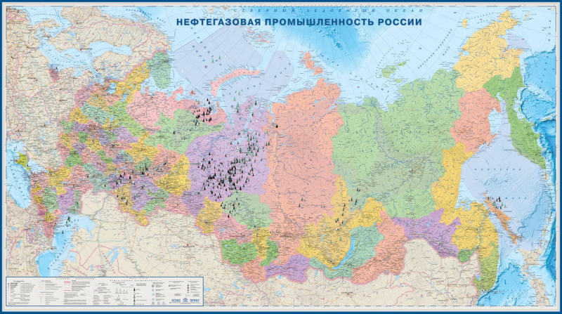 карта Нефтегазовая промышленность Российской Федерации (sp012)