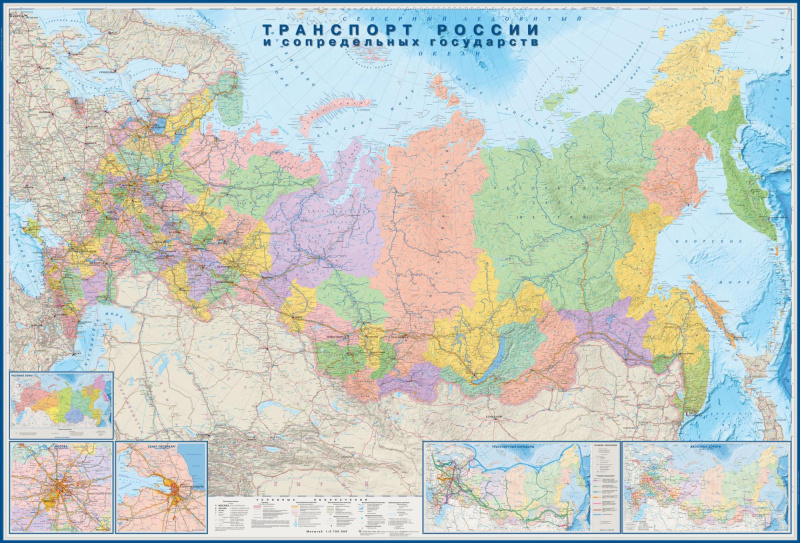 карта Транспорт России и сопредельных государств (tr104)