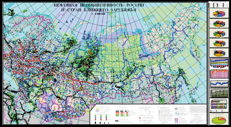 настенная карта Нефтяная промышленность России и стран ближнего зарубежья (sp015)