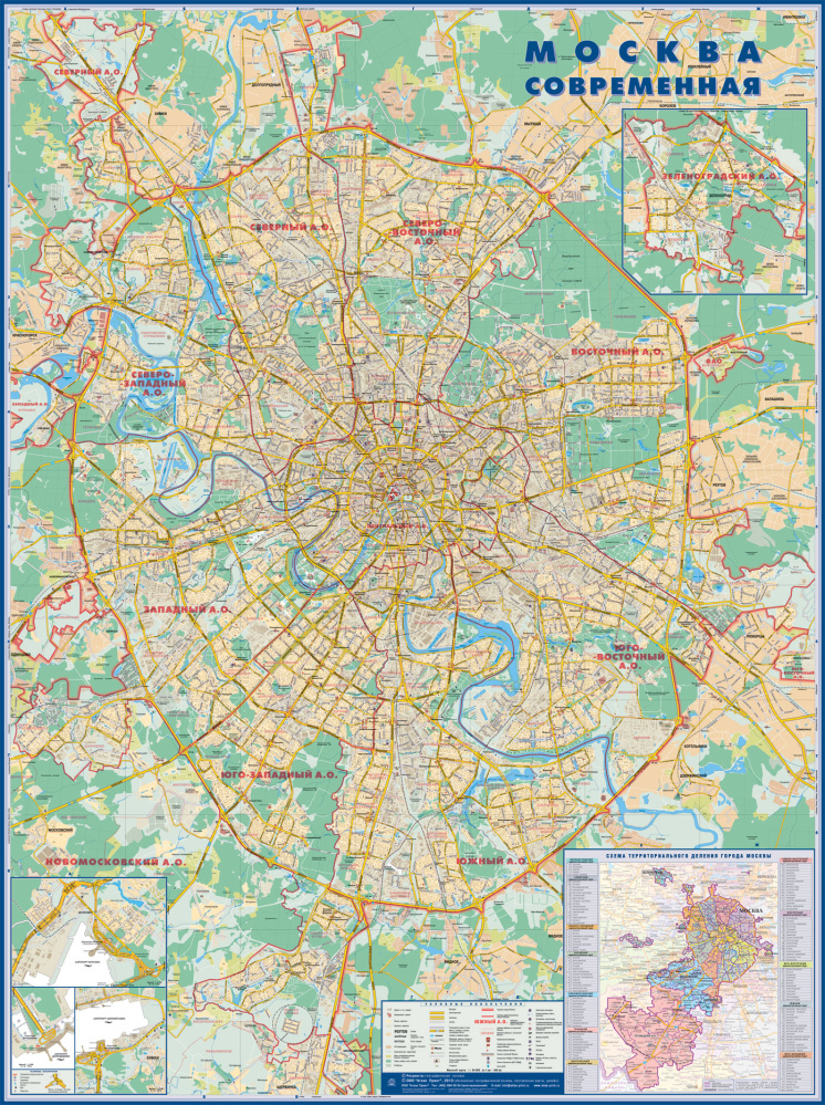 Настенная карта Москвы (mos002)