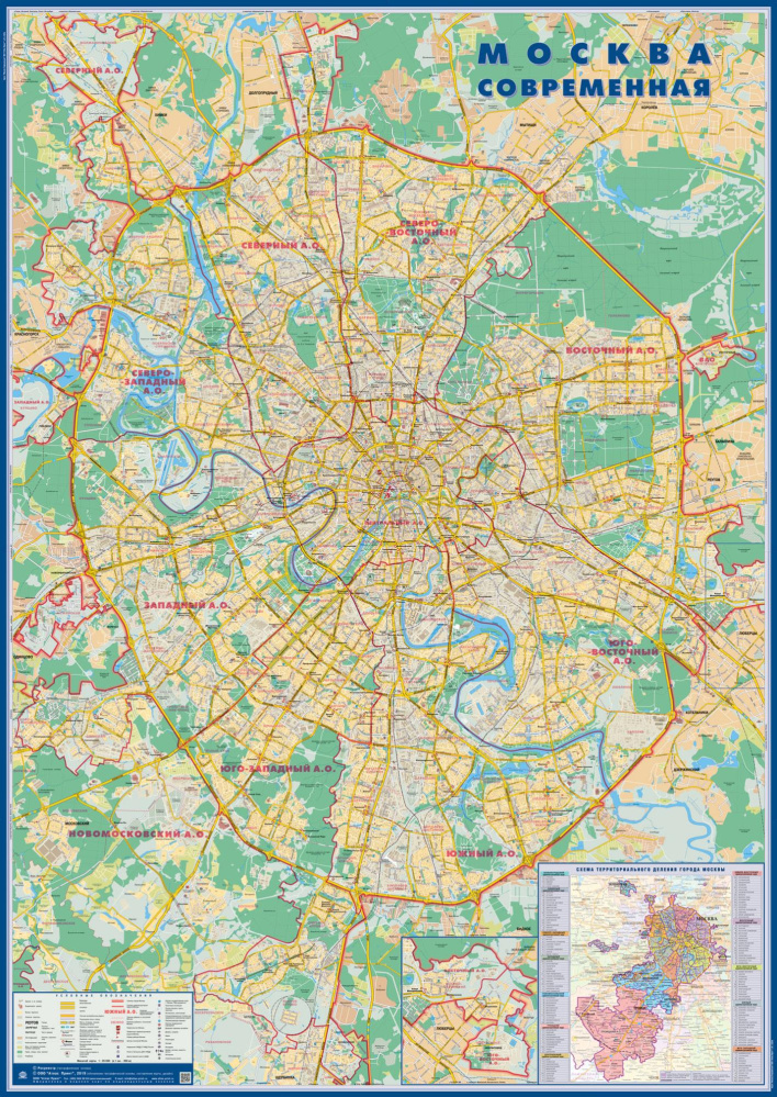 настенная карта Москвы (mos003)