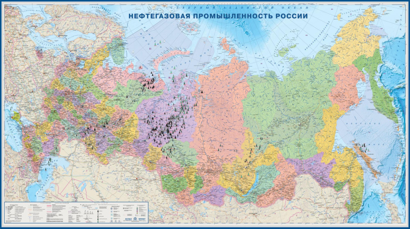карта Нефтегазовая промышленность Российской Федерации (sp013)