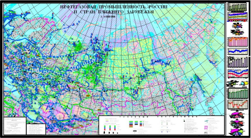 настенная карта Нефтегазовая промышленность России и стран ближнего зарубежья (sp014)