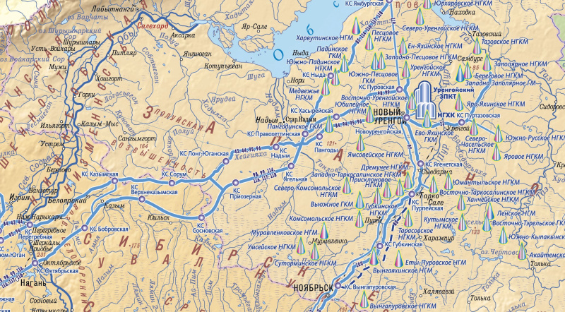 Настенная карта  Единая система газоснабжения России   (Политико-административная)  (sp028)
