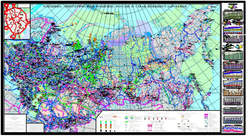 настенная карта Топливно-энергетический комплекс России и стран ближнего зарубежья (sp103)